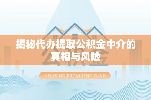 雾峰揭秘代办提取公积金中介的真相与风险