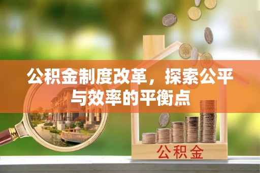 雾峰公积金制度改革，探索公平与效率的平衡点