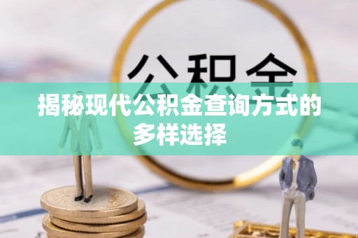 雾峰揭秘现代公积金查询方式的多样选择