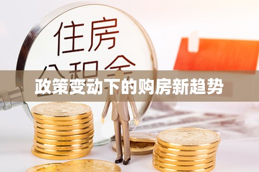 雾峰政策变动下的购房新趋势
