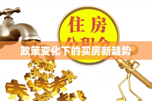 雾峰政策变化下的买房新趋势