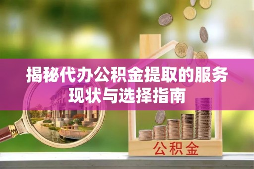 雾峰揭秘代办公积金提取的服务现状与选择指南